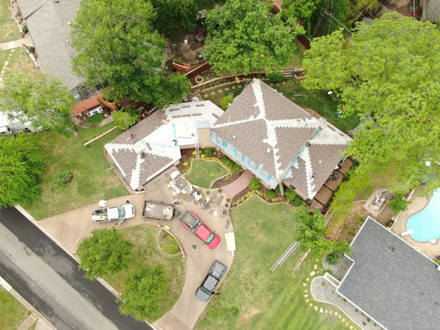 Aerial view of the finished roof